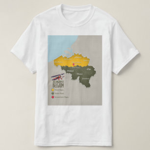 Koninkrijk België mooie kaart T-shirt