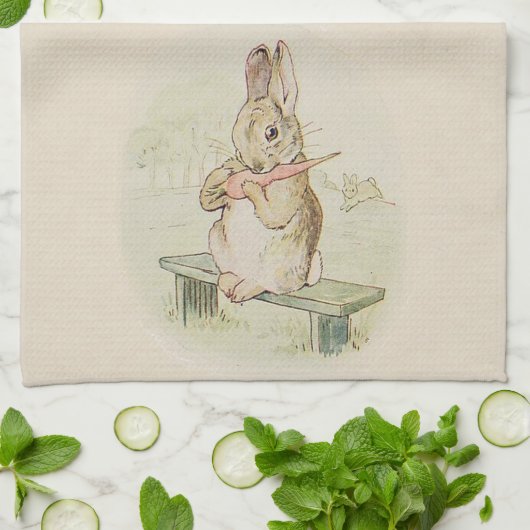  KONINKRIJK, BUNNY SEPIA PASTEL KITCHEN TOWEL THEEDOEK (Gevouwen)