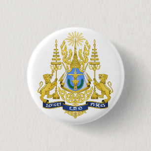 Koninkrijk Cambodja Koninklijke Wapens Ronde Button 3,2 Cm