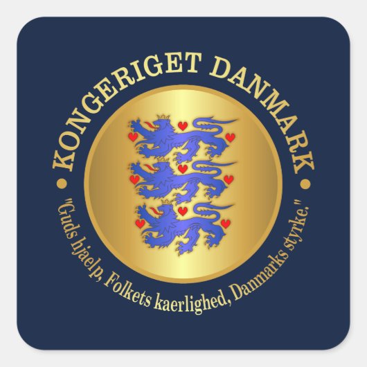 Koninkrijk Denemarken Vierkante Sticker (Voorkant)