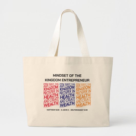Koninkrijk Entrepreneur Christelijk Business Grote Tote Bag (Voorkant)