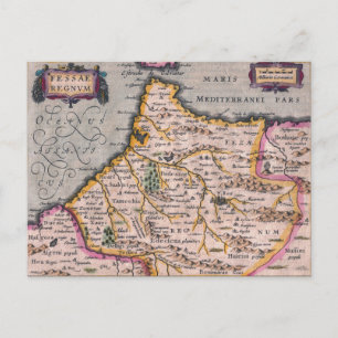 Koninkrijk Fez Fes Antiek Map of Marokko Briefkaar Briefkaart