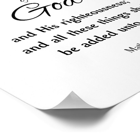 Koninkrijk God, Mathew 6 Poster (Hoek)