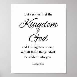 Koninkrijk God, Mathew 6 Poster
