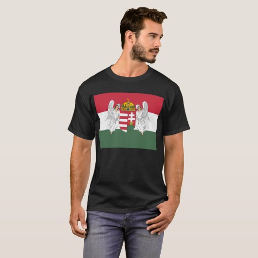 Koninkrijk Hongarije vlag T-shirt (Voorkant volledig)