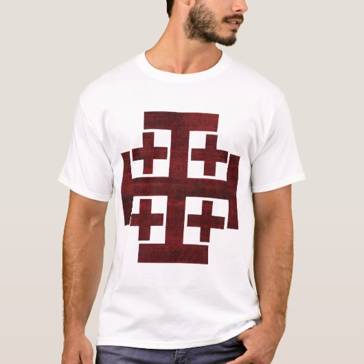 Koninkrijk Jeruzalem - Rood en Zwart T-shirt (Voorkant)