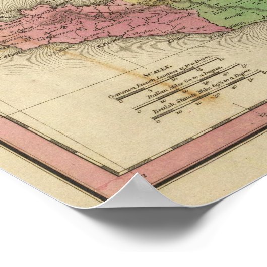 Koninkrijk Napels of de twee Siciliaanse eilanden  Poster (Hoek)