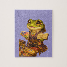Koninkrijk Ontwerper Kikker Karakter Legpuzzel