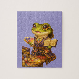 Koninkrijk Ontwerper Kikker Karakter Legpuzzel