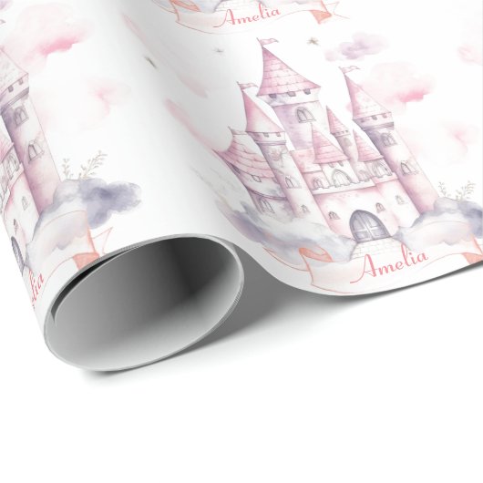 Koninkrijk Prinses 1e Verjaardagsfeestje  Cadeaupapier (Rol Hoek)