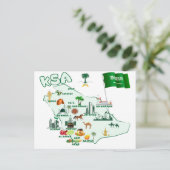 Koninkrijk Saudi-Arabië Kaart toeristische attract (Staand voorkant)