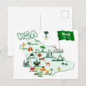 Koninkrijk Saudi-Arabië Kaart toeristische attract (Voorkant / Achterkant)