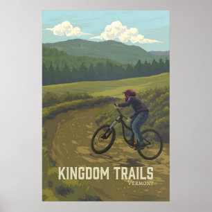 Koninkrijk Trails Vermont Mountainbiken Reizen Poster