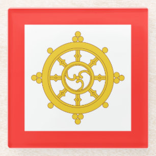 Koninkrijk van Sikkim Vlag Glazen Onderzetter