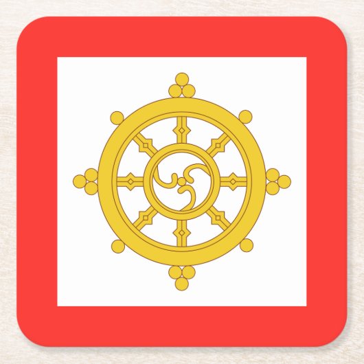 Koninkrijk van Sikkim Vlag Kartonnen Onderzetters (Voorkant)