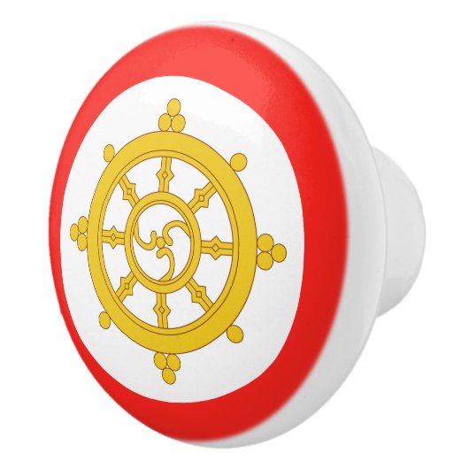 Koninkrijk van Sikkim Vlag Keramische Knop (Rechts)