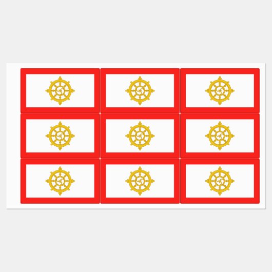 Koninkrijk van Sikkim Vlag Labels (Vel)