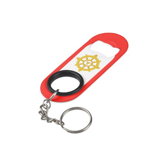 Koninkrijk van Sikkim Vlag Mini Flessenopener (Achterkant Gekanteld)