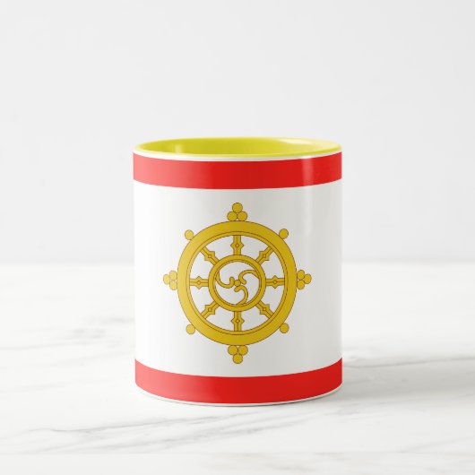 Koninkrijk van Sikkim Vlag Tweekleurige Koffiemok (Center)