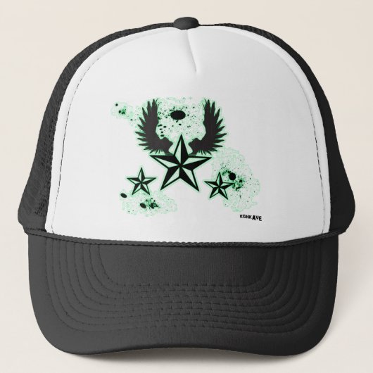Konkave Green stars & Wings Trucker Pet (Voorkant)