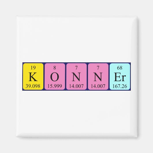 Konner periodiek table name magnet (Voorkant)