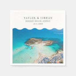 Konnos Beach Bruiloft Aangepaste Cocktail servet