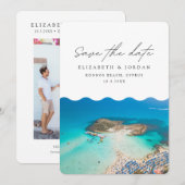 Konnos Beach Cyprus Trouwen Save the Date Kaart (Voorkant / Achterkant)