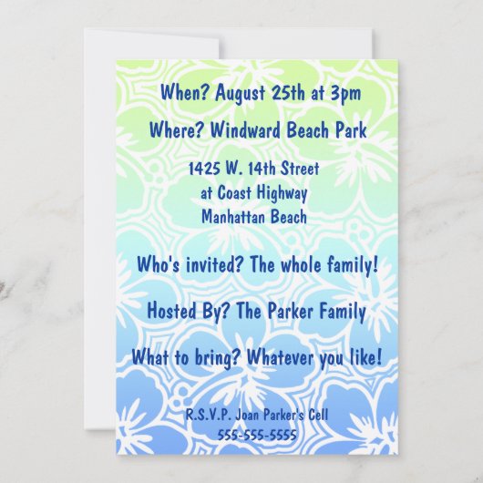 Kono Hibiscus Tropische uitvindingen Kaart (Achterkant)