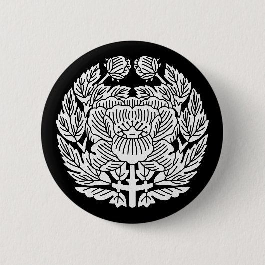 Konoe pioen ronde button 5,7 cm (Voorkant)