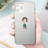 Konoha Koga Chibi Moordenaar Meisje Sticker (Telefoon)