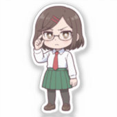 Konoha Koga Chibi Moordenaar Meisje Sticker (Voorkant)