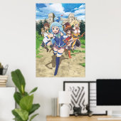 Konosuba Aqua Megumin Darkness Kazuma Poster (Thuiskantoor)