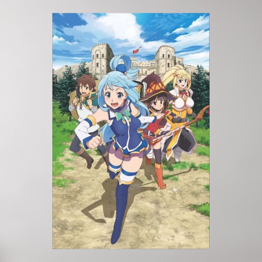 Konosuba Aqua Megumin Darkness Kazuma Poster (Voorkant)