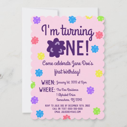 Konpeito First Birthday Kaart (Voorkant)