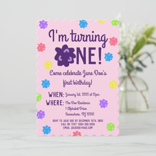 Konpeito First Birthday Kaart (Staand voorkant)