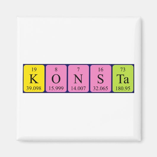 Konsta periodieke tabelnaam magnet (Voorkant)