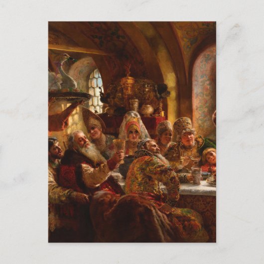 Konstantin Makovsky - een Boyar Wedding Feast Briefkaart (Voorkant)