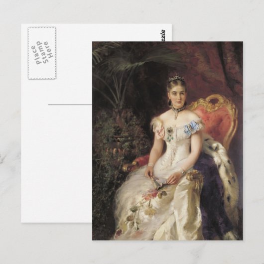 Konstantin Makovsky - Portret van Maria van de gra Briefkaart (Voorkant / Achterkant)