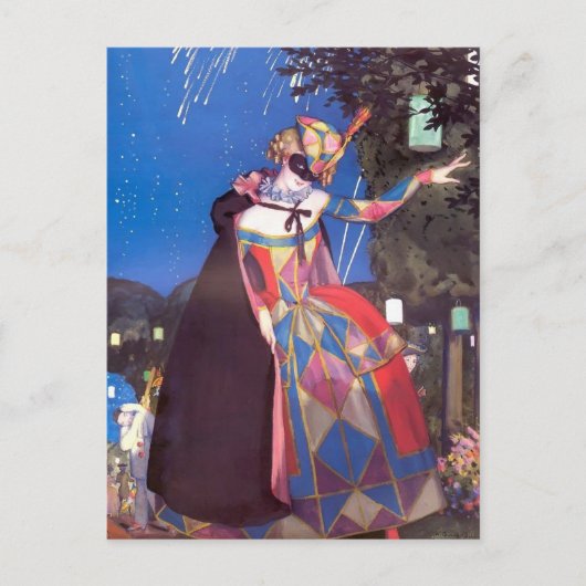 Konstantin Somov- Columbine's kleine tong Briefkaart (Voorkant)