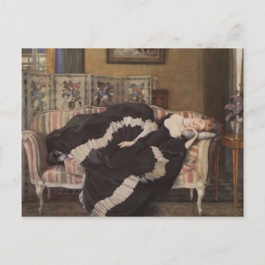 Konstantin Somov - Een slapende vrouw Briefkaart (Voorkant)