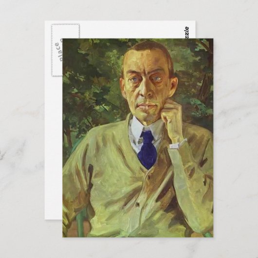 Konstantin Somov- Portret van de componist Sergei Briefkaart (Voorkant / Achterkant)