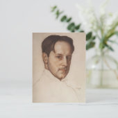 Konstantin Somov-portret van de heer Dobuzhinsky Briefkaart (Staand voorkant)