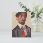 Konstantin Somov - Portret van Mikhail Kuzmin Briefkaart (Staand voorkant)