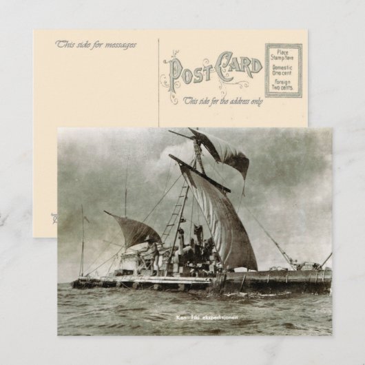 Kontiki Expedition, Thor Heyerdahl, 1947 Briefkaart (Voorkant / Achterkant)