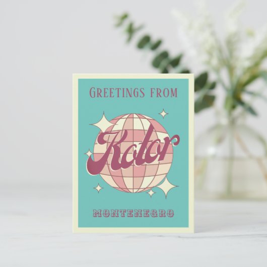 Kontor Montenegro vakantie Retro  Briefkaart (Staand voorkant)
