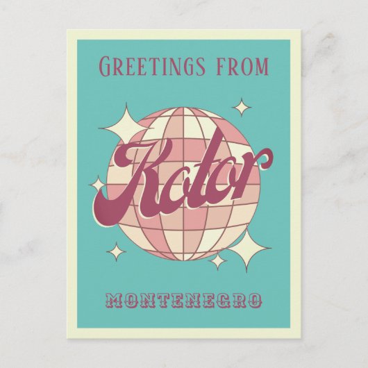 Kontor Montenegro vakantie Retro  Briefkaart (Voorkant)