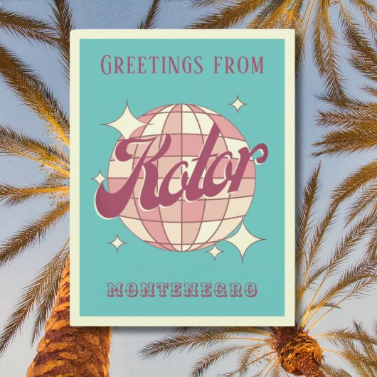 Kontor Montenegro vakantie Retro  Briefkaart