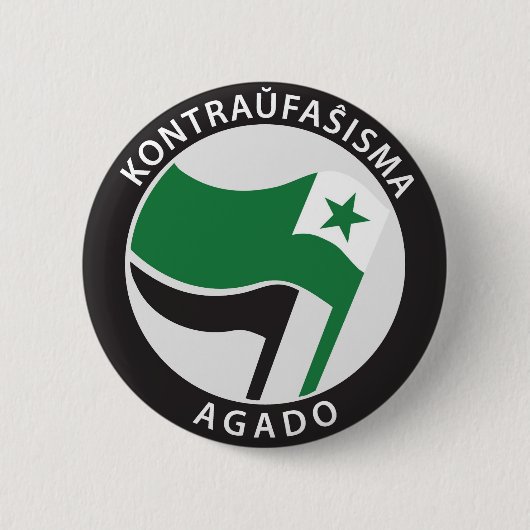 Kontraü faŝ isma-agado Esperanto Ronde Button 5,7 Cm (Voorkant)