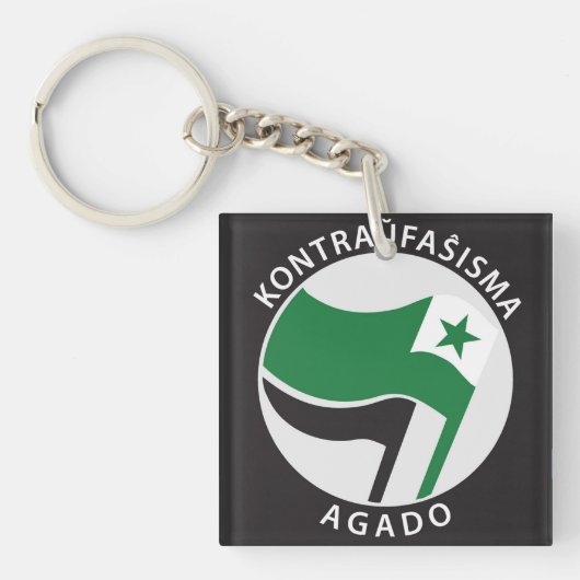 Kontraü faŝ isma-agado Esperanto Sleutelhanger (voorkant)