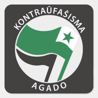 Kontraü faŝ isma-agado Esperanto Vierkante Sticker